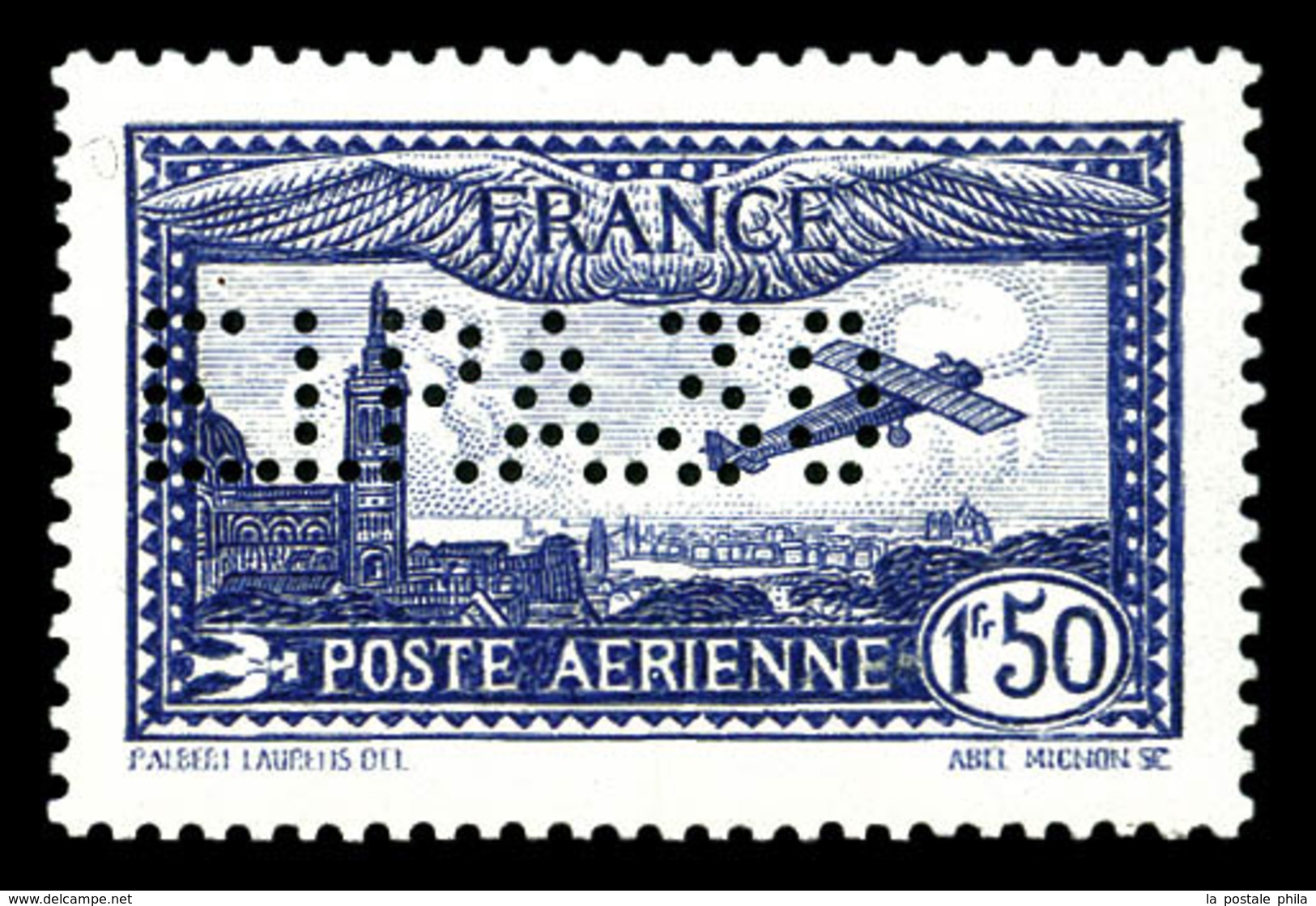 * N°6c, 1F50 Outremer Perforé 'E.I.P.A.30', TB (certificat)  Qualité: *  Cote: 580 Euros - 1927-1959 Nuovi