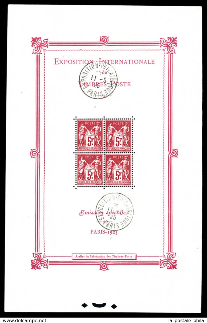 O N°1, Exposition Philatélique De Paris 1925. TTB. (certificat)  Qualité: O  Cote: 1500 Euros - Nuovi