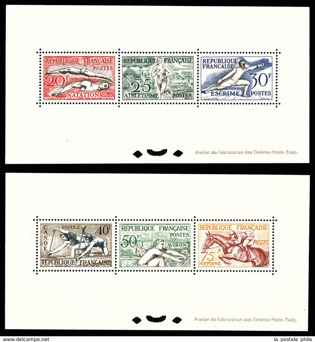 ** N°960/965, Jeux Olympiques D'Helsinki: 2 Feuillets Collectifs, Tirage 18 Exemplaires. RARE Et SUP (certificat)  Quali - Nuovi