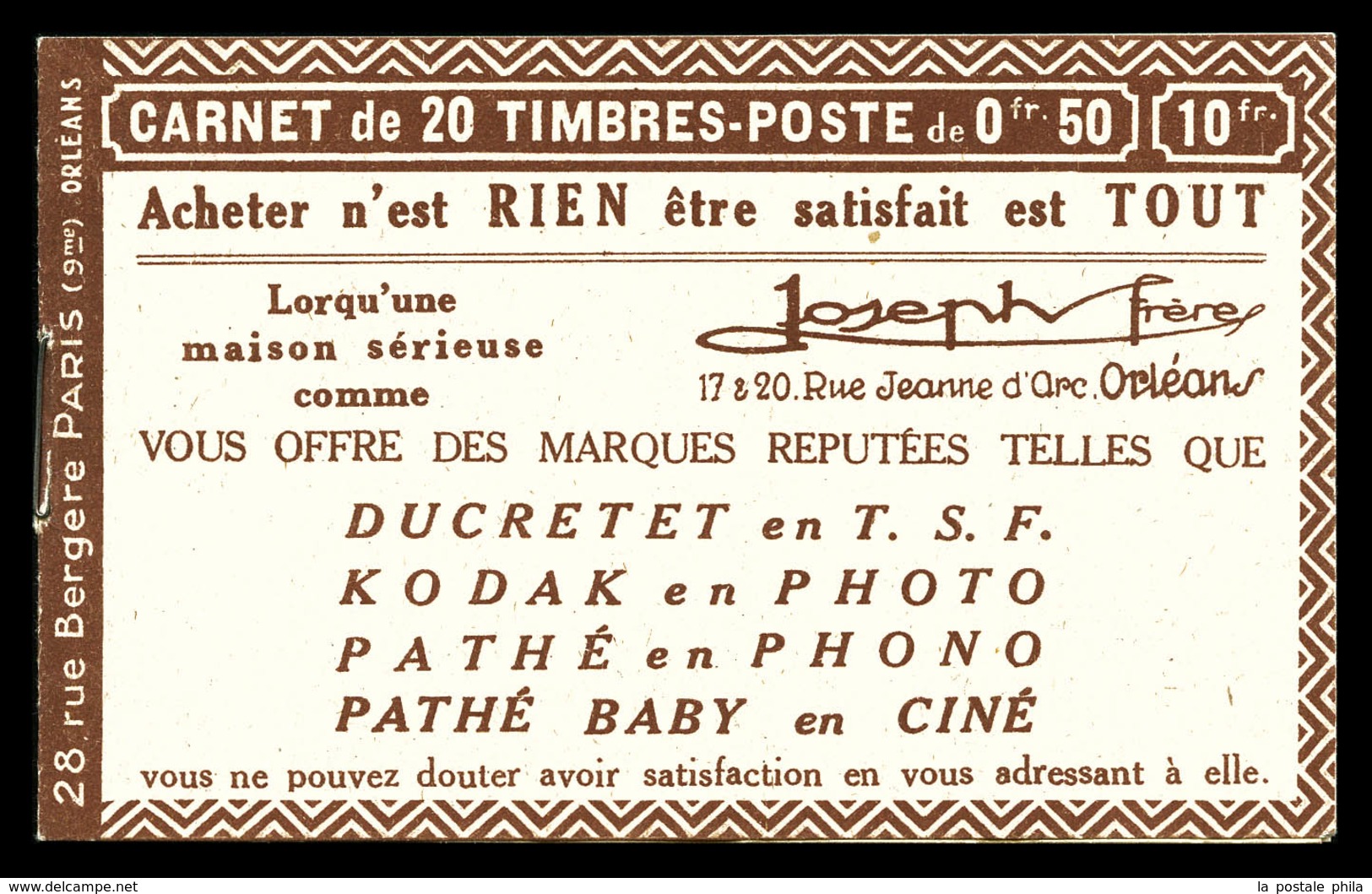 ** N°199-C26, Série 192 ORLEANS, JOSEPH FRERE Et EU. SUP. R.R. (certificat)  Qualité: ** - Altri & Non Classificati