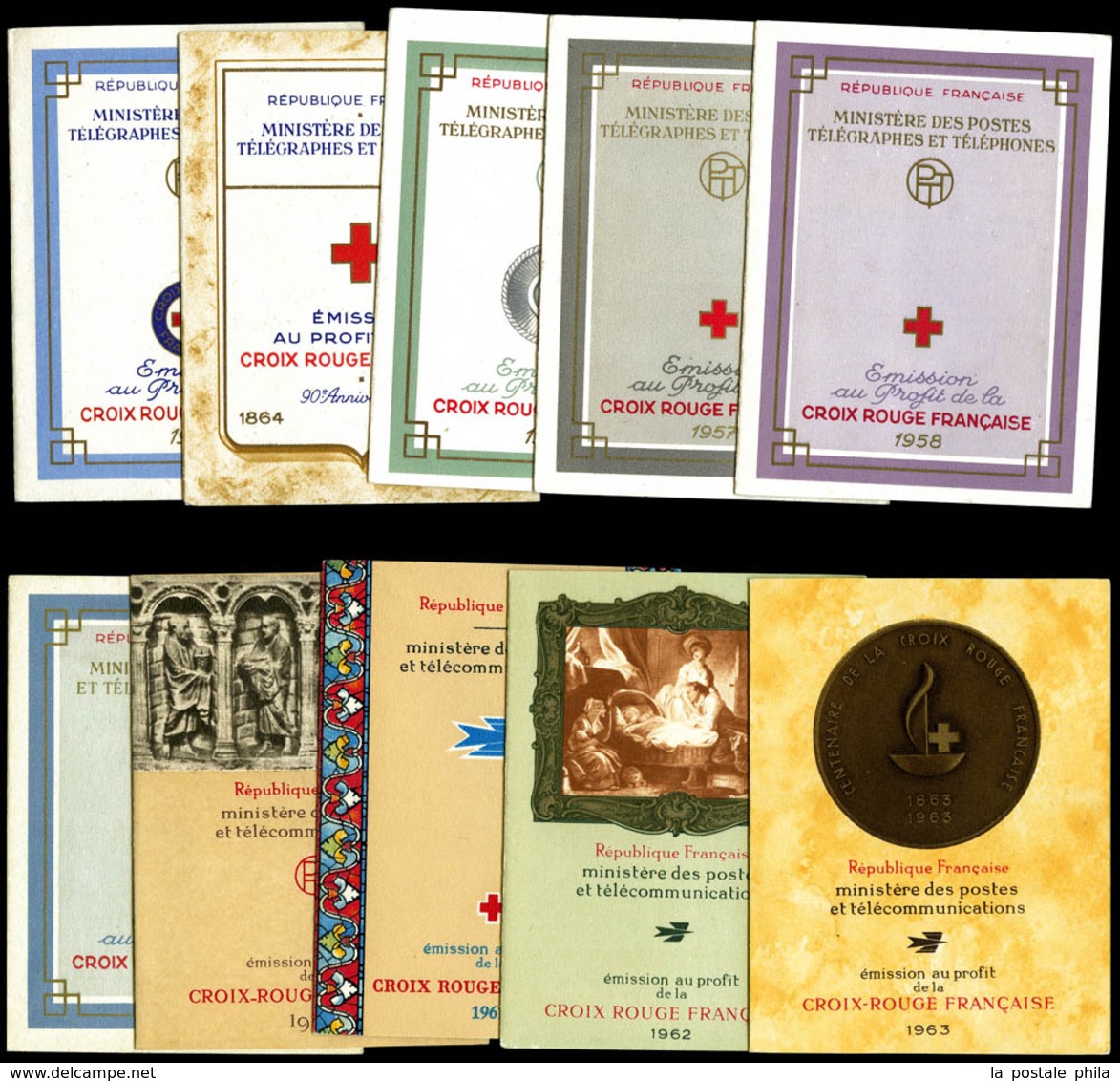 ** 1952/2013, Collection Complète De 62 Carnets Dont 1952 Et 1955. TTB  Qualité: **  Cote: 2400 Euros - Red Cross