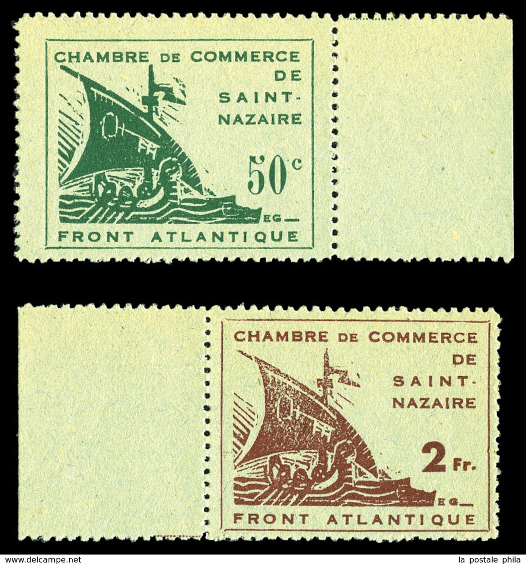 (*) N°8/9, Paire St Nazaire De 1945 Bdf, SUP (signés Calves)  Qualité: (*)  Cote: 370 Euros - Francobolli Di Guerra