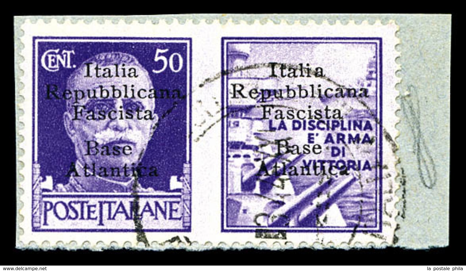 O N°11C, (N° Maury), Timbre De Propagande 50c Violet Avec Vignette 'Marine' Sur Son Support. SUPERBE. R.R.R (signé Schel - Francobolli Di Guerra