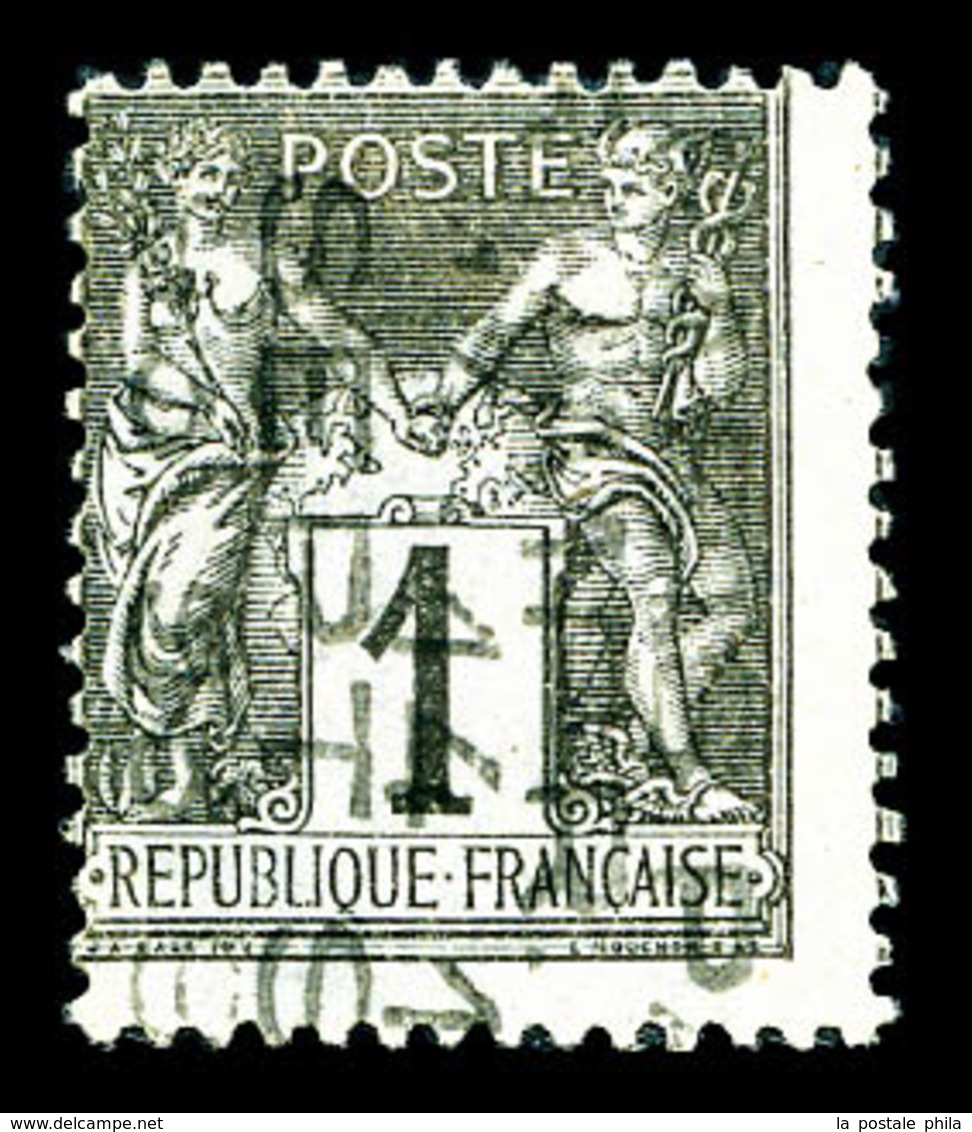 (*) N°11, 1c Noir Sur Azuré Surchargé 5 Lignes Du 14 Septembre 93. SUPERBE. R.R.R (signé Brun/certificats)  Qualité: (*) - 1893-1947