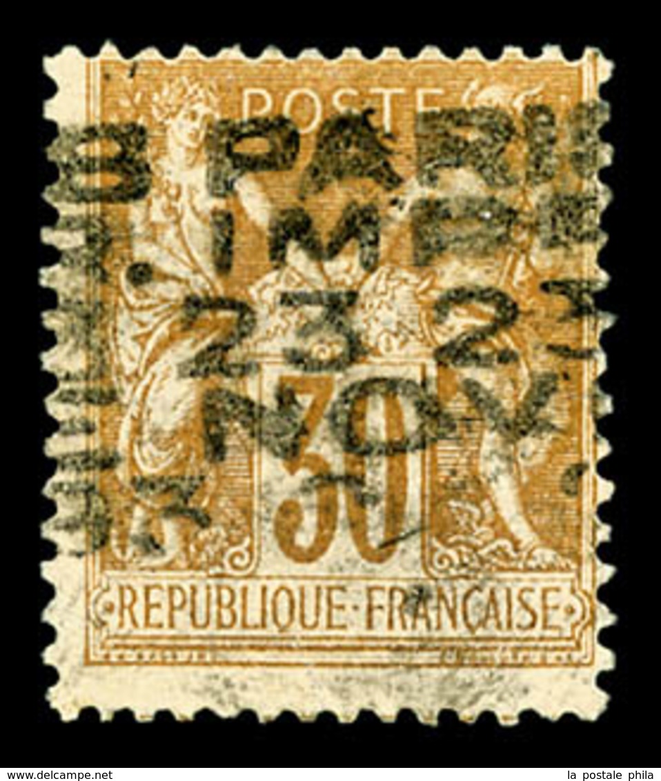 (*) N°20, 30c Brun Surchargé 5 Lignes Horizontalement Du 23 Novembre 1893. SUP. R.R.R (signé Brun/certificat)  Qualité:  - 1893-1947