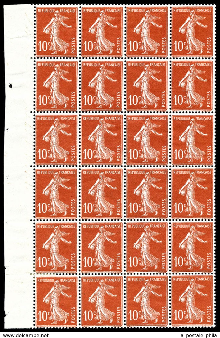 ** N°2, (cote Maury)10c Rouge Provenant De Roulette: 24 Timbres (4 Bandes De 6 Exemplaires) Avec Bdf Latéral Gauche (2ex - Francobolli In Bobina