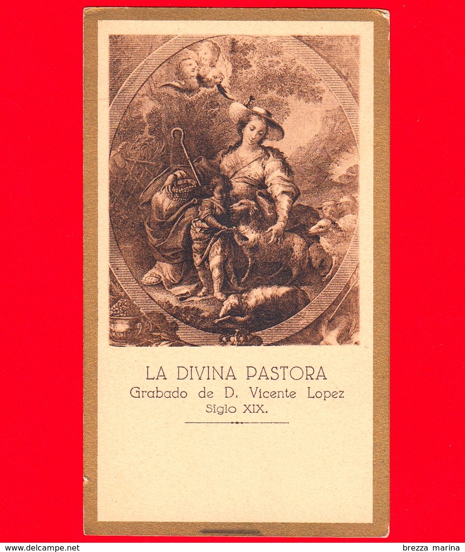 Santini - Immagini Sacre - Spagna - Secolo XX - La Divina Pastora  - D. Vicente Lopez - Siglo XIX - Santini