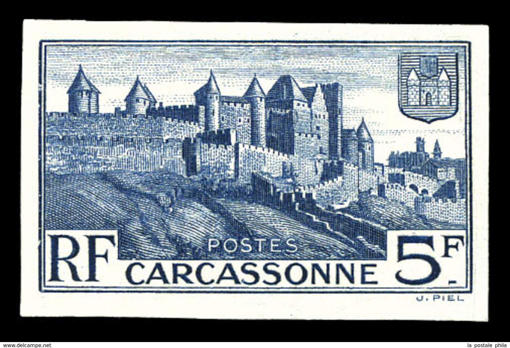 ** N°392, 5f Carcassonne. SUP. R. (certificat)  Qualité: **  Cote: 750 Euros - Non Classificati