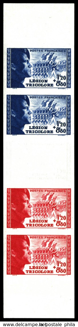 ** N°566c, Bande Légion Tricolore (infime Adherence), Tirage 200 Exemplaires. SUP. R.R (certificat)  Qualité: **  Cote:  - Non Classificati