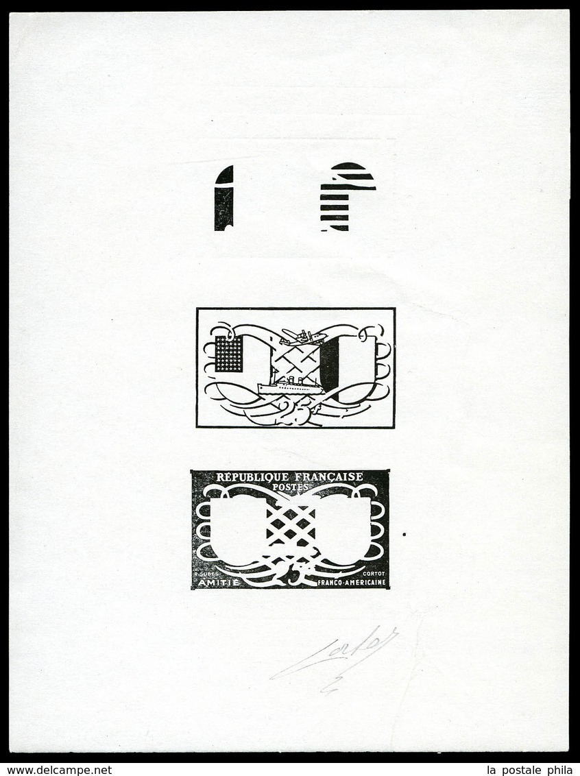 (*) N°840A, (N°Maury), NON EMIS: Amitié Franco-Américaine Typographié, épreuve De Décomposition Signée. SUP. R. (certifi - Prove D'artista