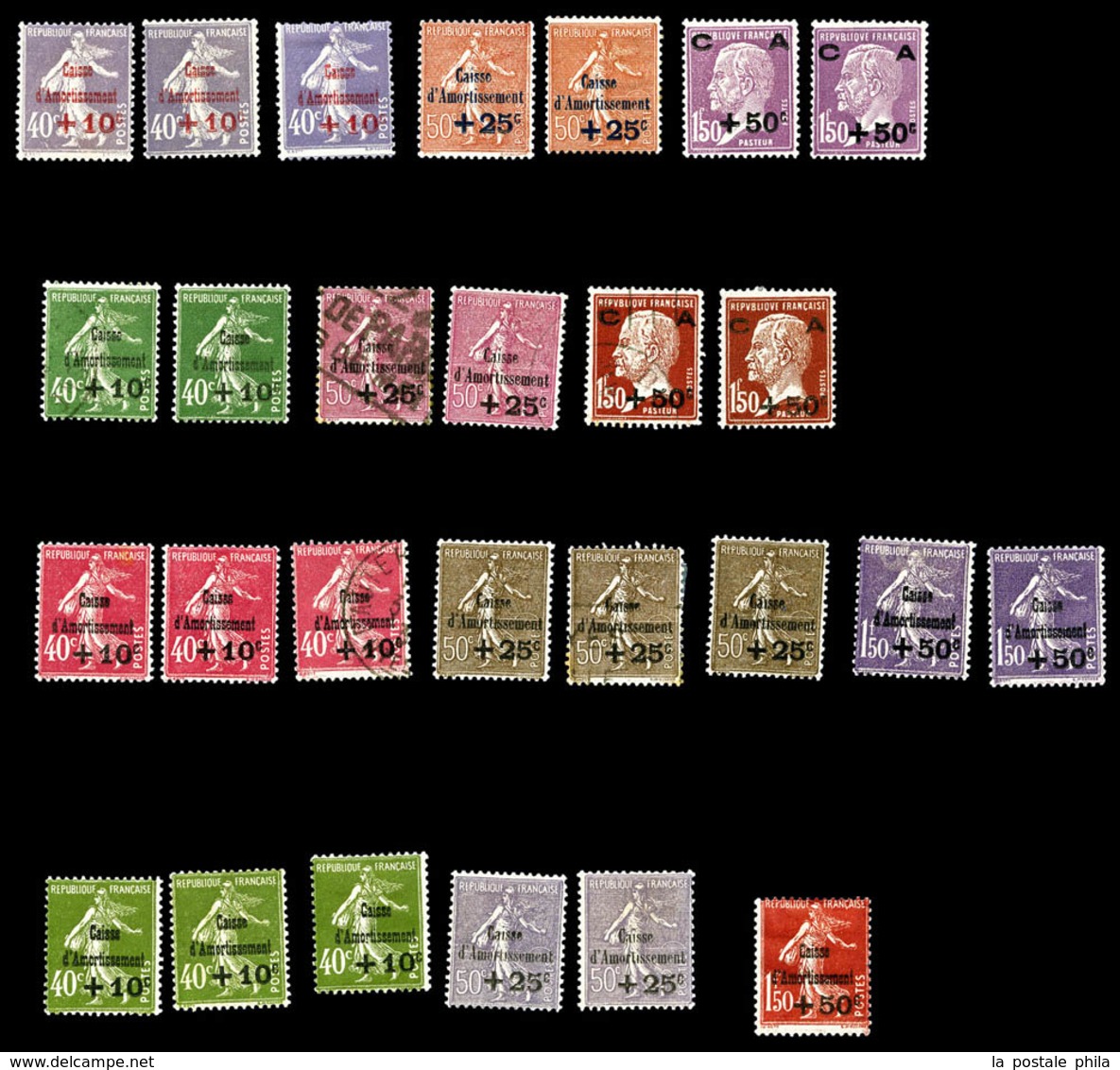 N 1900/1940 , Poste, PA, Blocs, Taxe: Stock de timbres neufs * (qualité variable), comprenant de bonnes valeurs dont Mer