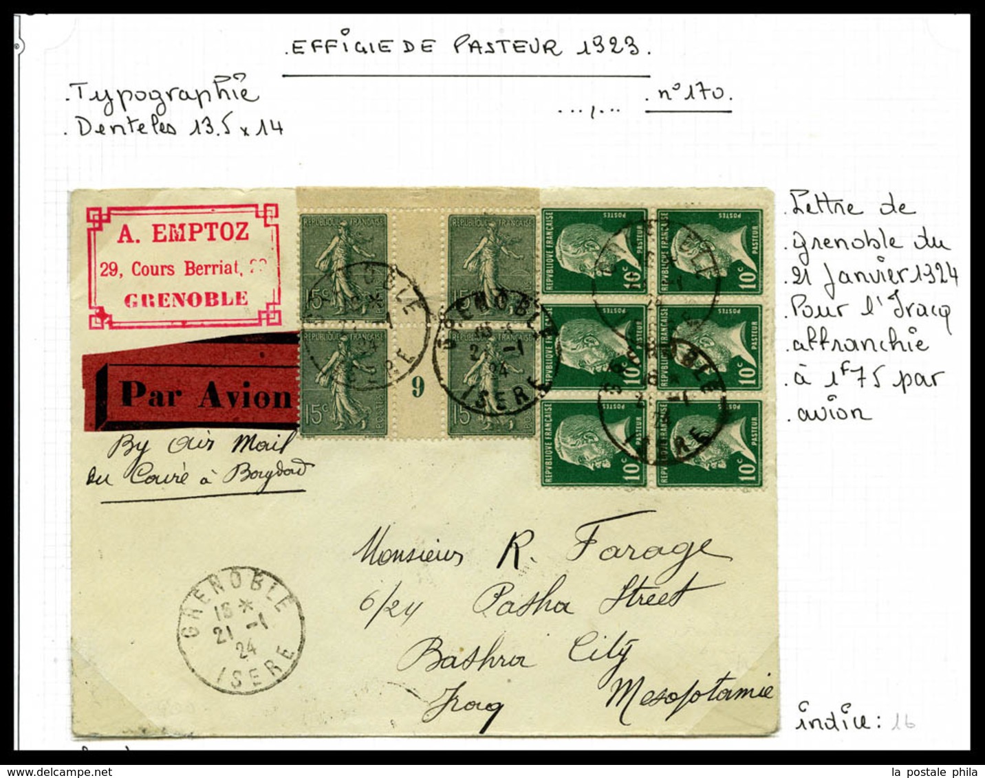 & 1923-1927, PASTEUR: Collection Comprenant De Nombreuses Variétés, Coins Datés, Millésimes, Roulettes, Quelques Lettres - Collezioni