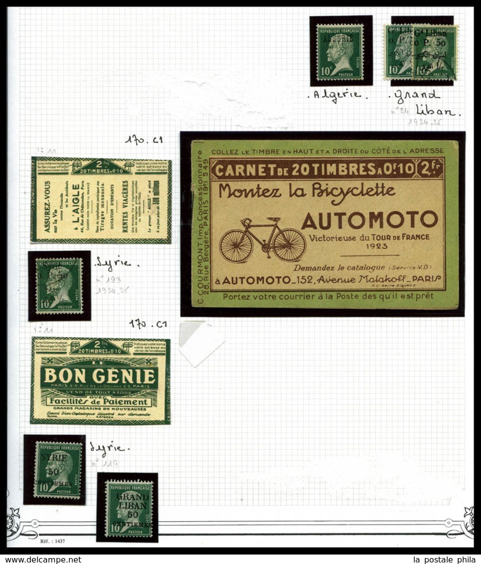 & 1923-1927, PASTEUR: Collection Comprenant De Nombreuses Variétés, Coins Datés, Millésimes, Roulettes, Quelques Lettres - Collezioni