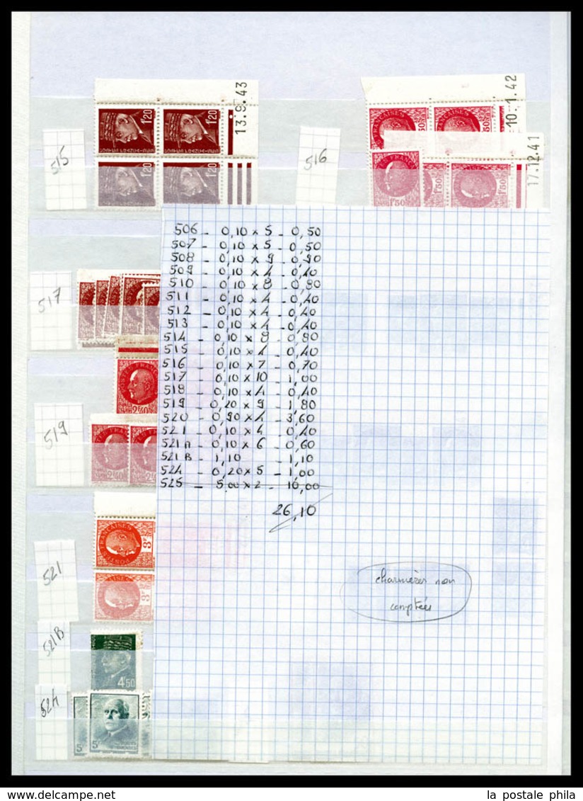 ** 1900/1970, Poste, PA: Stock De Timbres Neufs Equilibré, De Bonnes Valeurs Dont N°394, 398, Séries Grands Hommes... TB - Collezioni