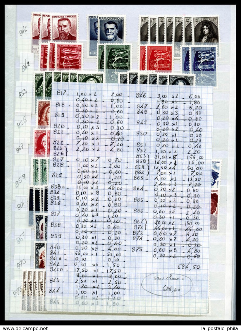 ** 1900/1970, Poste, PA: Stock De Timbres Neufs Equilibré, De Bonnes Valeurs Dont N°394, 398, Séries Grands Hommes... TB - Collezioni