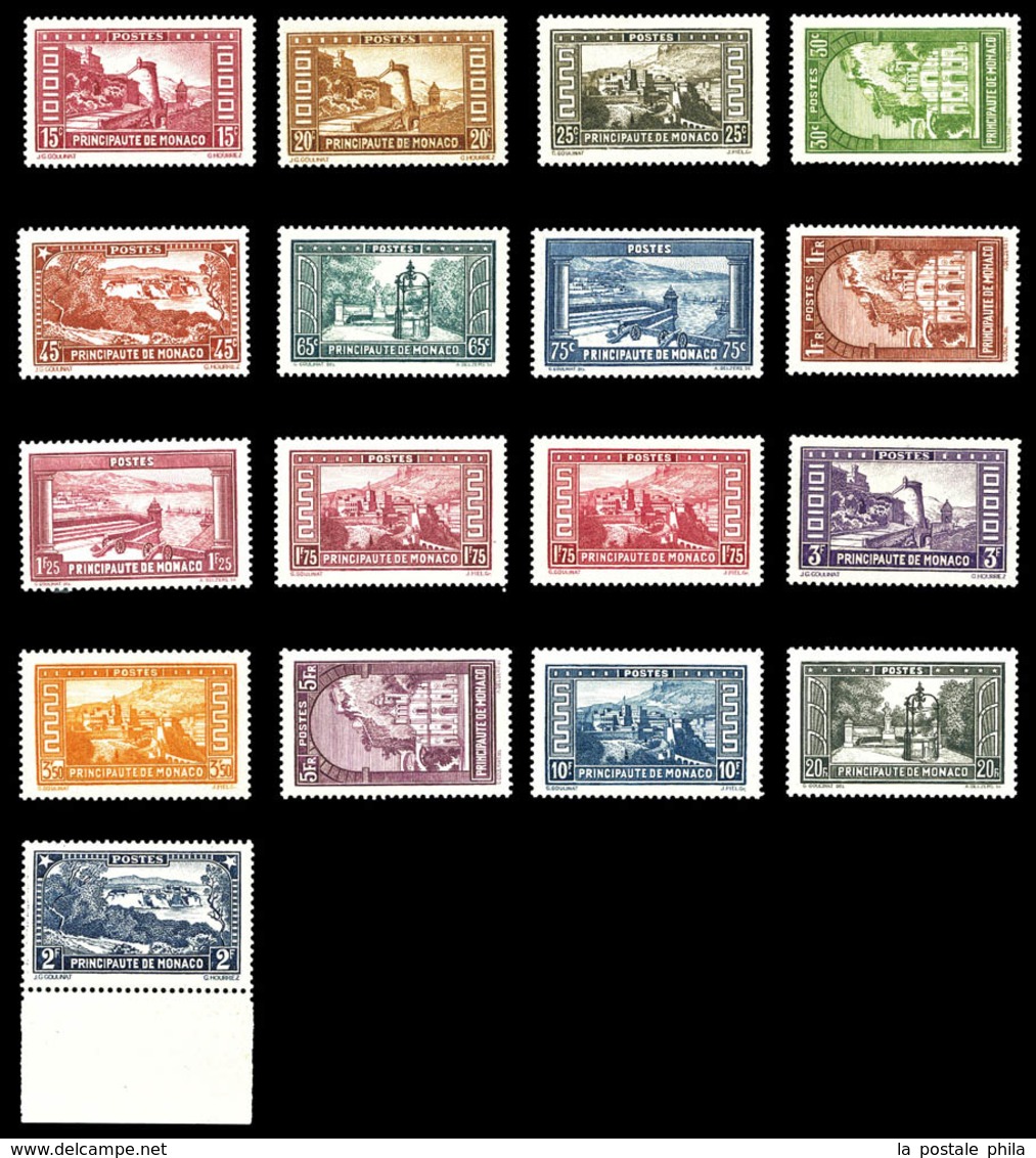 ** N°119/34, Série Des Paysages De La Principauté, Les 17 Valeurs TB (certificat)  Qualité: **  Cote: 1296 Euros - Unused Stamps