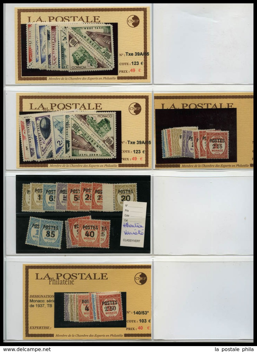 ** 1885-1955, POSTE, PA, Taxe: très beau stock de timbres Semi-Modernes en majorité neuf ** presenté sur fiches individu
