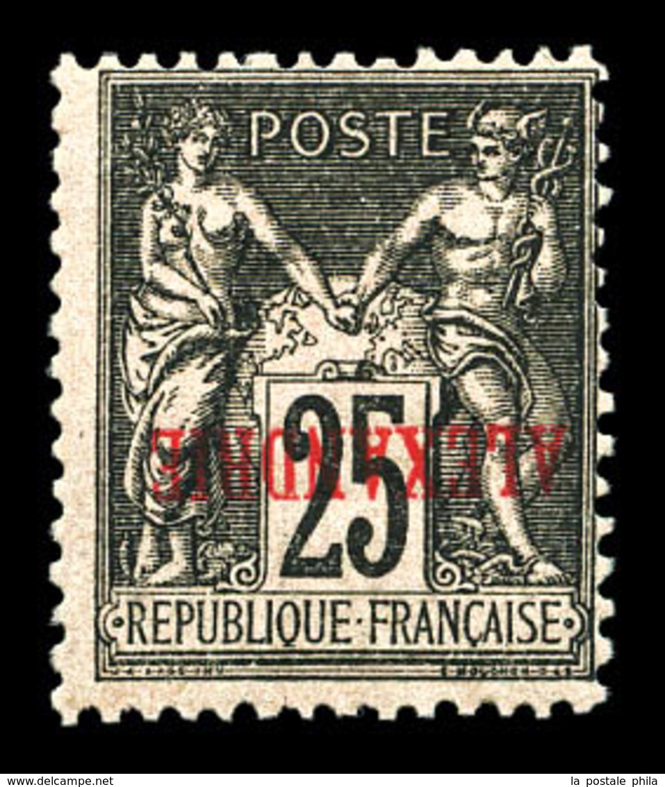 ** N°11a, 25c Noir Sur Rose: Surcharge Renversée. SUP (certificat)  Qualité: ** - Unused Stamps