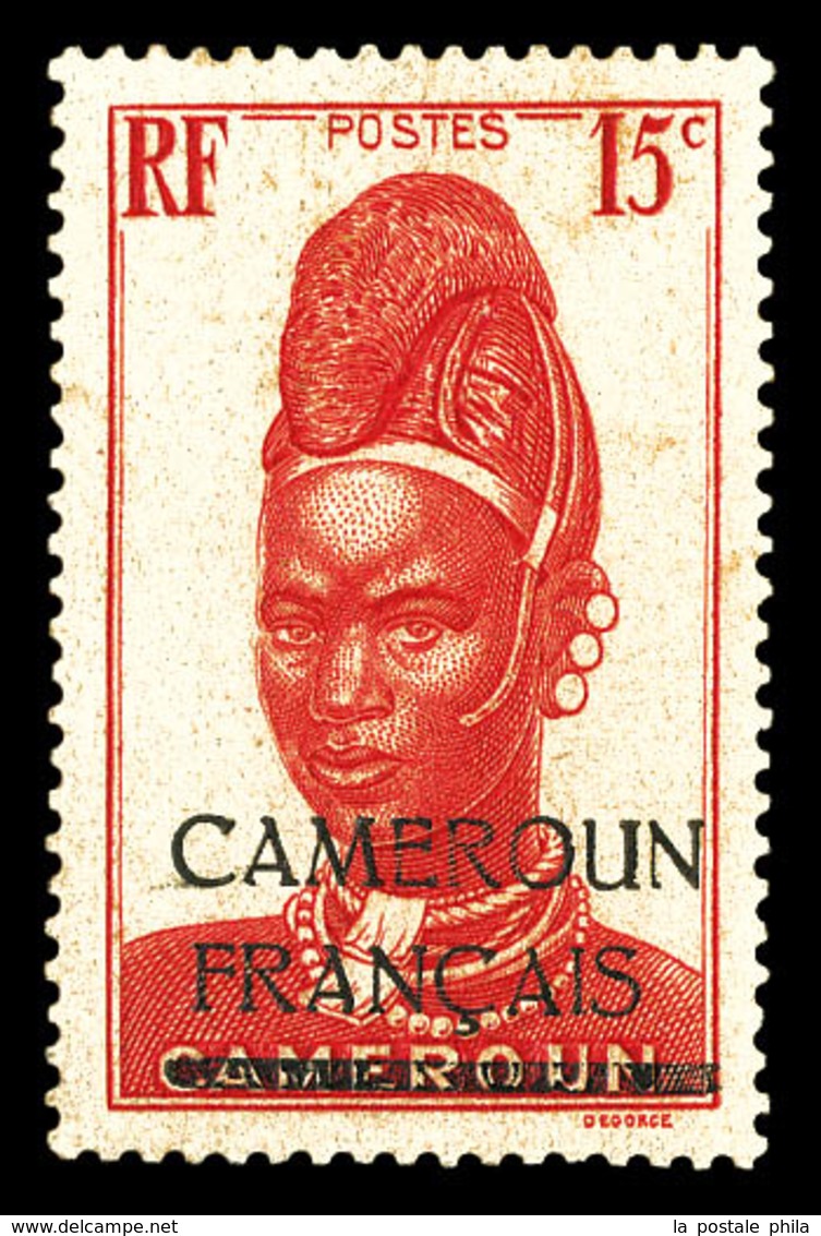 * N°213, Essai De Surcharge Horizontale 'CAMEROUN/FRANCAIS' Avec Barre. (Maury N°171a). SUP. R.R. (certificat)  Qualité: - Neufs