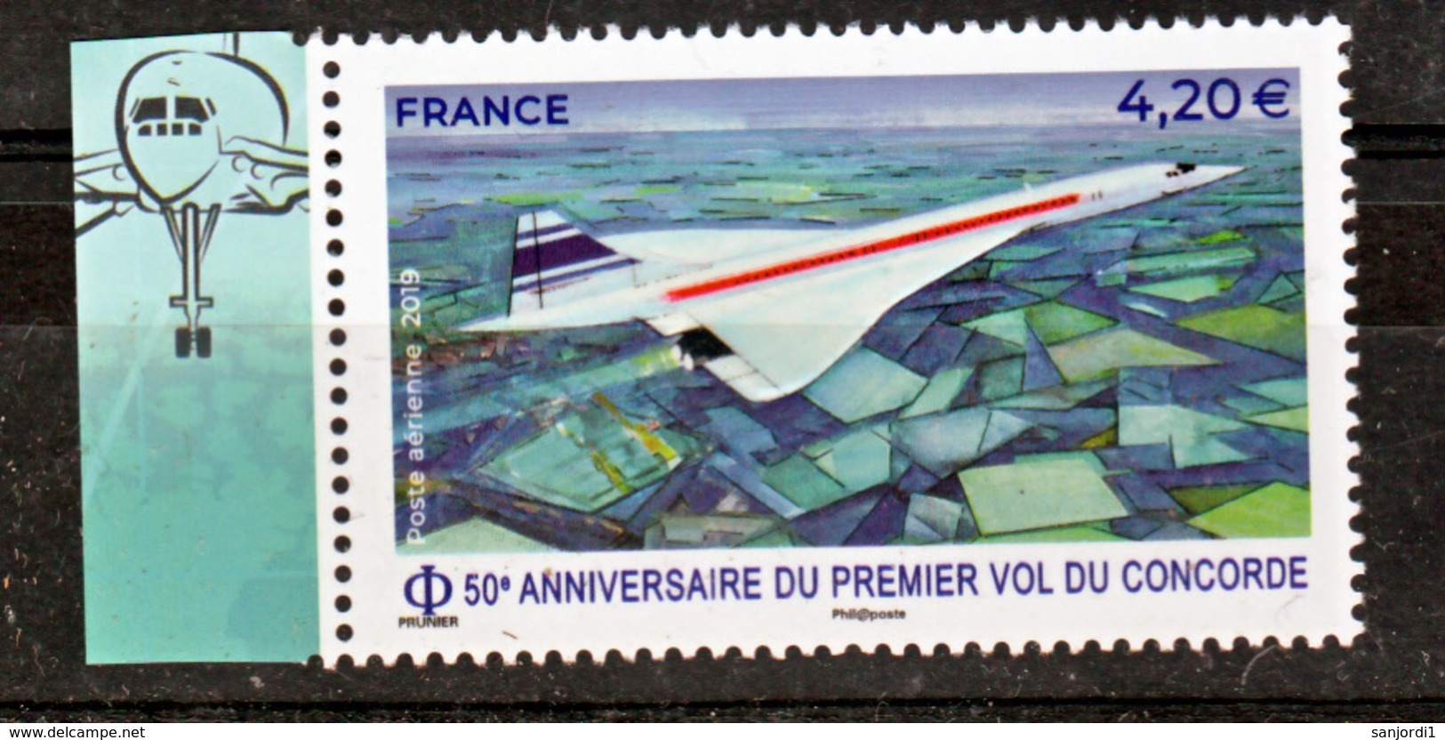 France PA 83a 2019 Concorde Avec Bord De Feuille  (feuille De 10) Neuf ** TB MNH Sin Charnela Faciale 4.2 - 1960-.... Nuevos