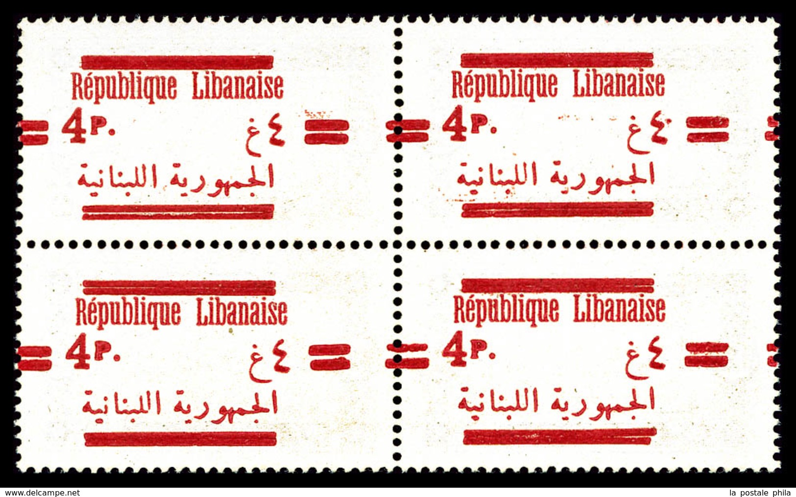 ** N°119, Surcharge Recto Et Verso Sur Bloc De Quatre (Maury N°116i), SUP (certificat)  Qualité: **  Cote: 552 Euros - Neufs