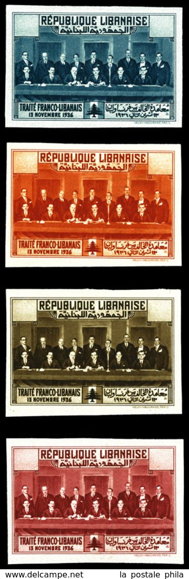 ** N°149A/D, NON EMIS, Traité Franco-Libanais De 1936 Sans La Valeur, Les 4 Exemplaires SUP. R.R. (certificat)  Qualité: - Nuovi