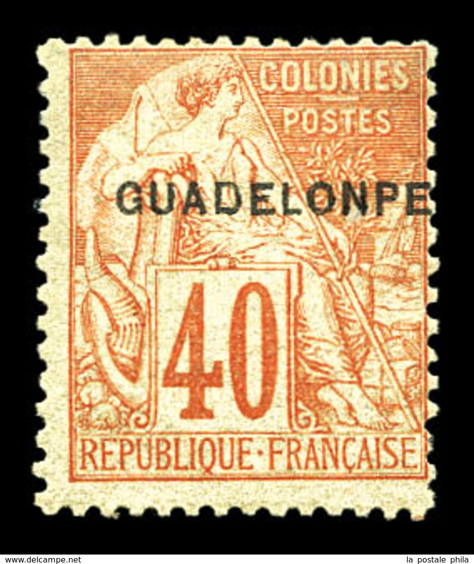 * N°24aC, 40c Rouge-orange: GUADELONPE. TTB (certificat)  Qualité: *  Cote: 650 Euros - Nuovi