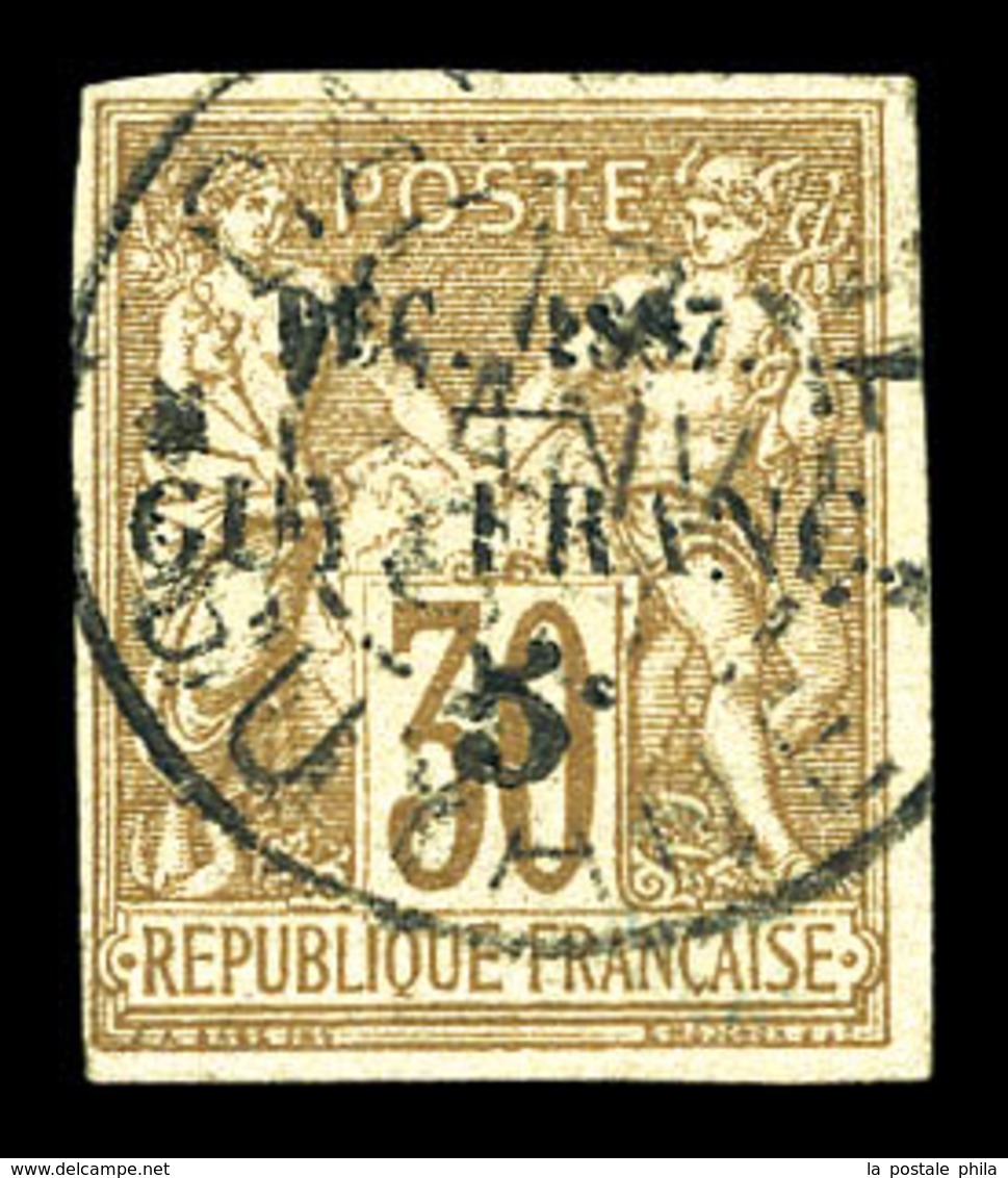 O N°7, 5c Sur 30c De 1877. SUP. R. (signé Calves/certificat)  Qualité: O  Cote: 1700 Euros - Gebraucht