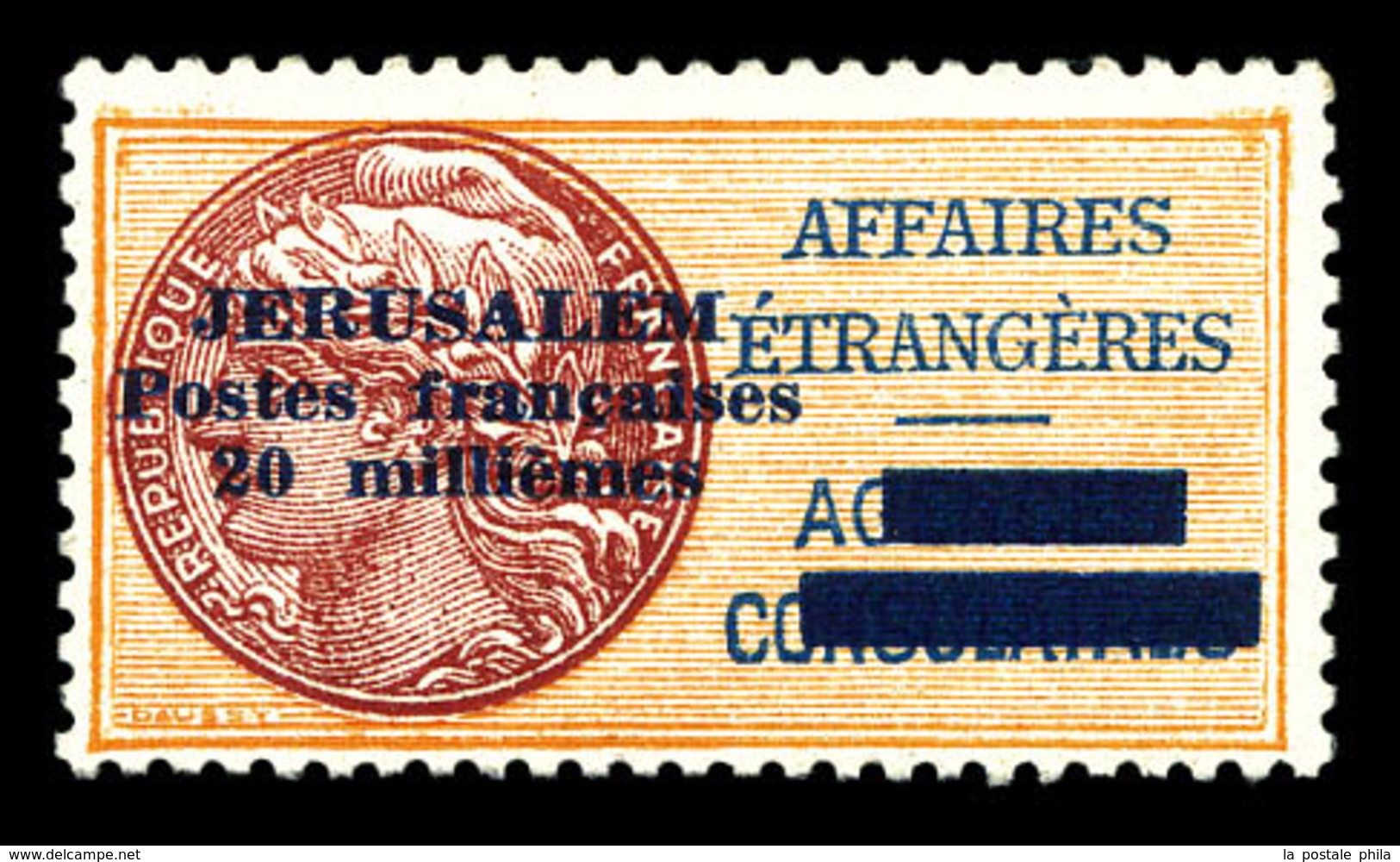 ** N°2, 20m Jaune-orange Et Brun-rouge. TTB (signé Brun/certificat)  Qualité: **  Cote: 480 Euros - Autres & Non Classés