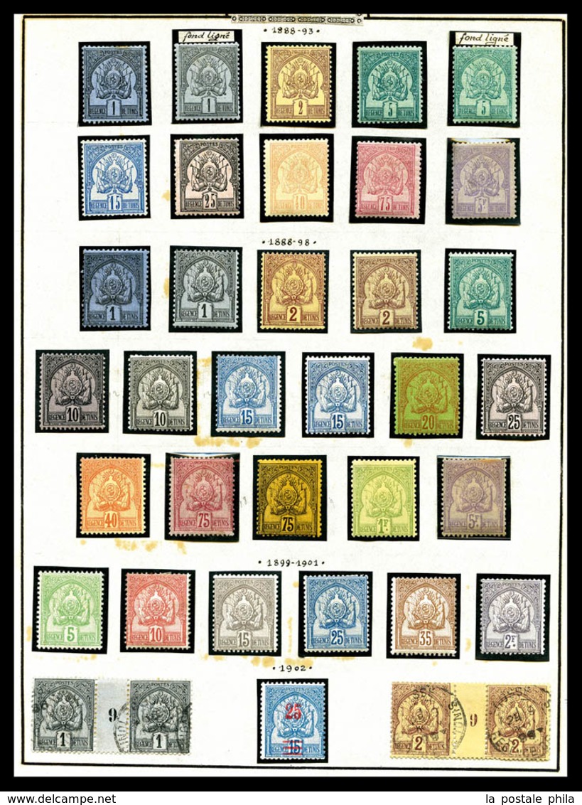 & TUNISIE: 1888/1955, Poste, Préo, PA, Txe, Colis, Millésimes: Collection De Timbres Neufs Et Obl, De Bonnes Valeurs Don - Collezioni