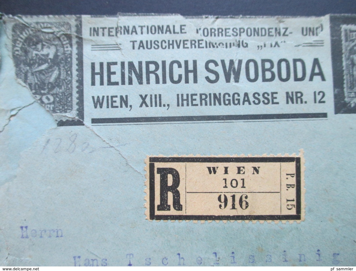 Österreich 1922 Frauenkopf MiF Einschreiben Wien 101 FIX Internationale Korrespondenz Und Tauschvereinigung Heinrich Swo - Lettres & Documents