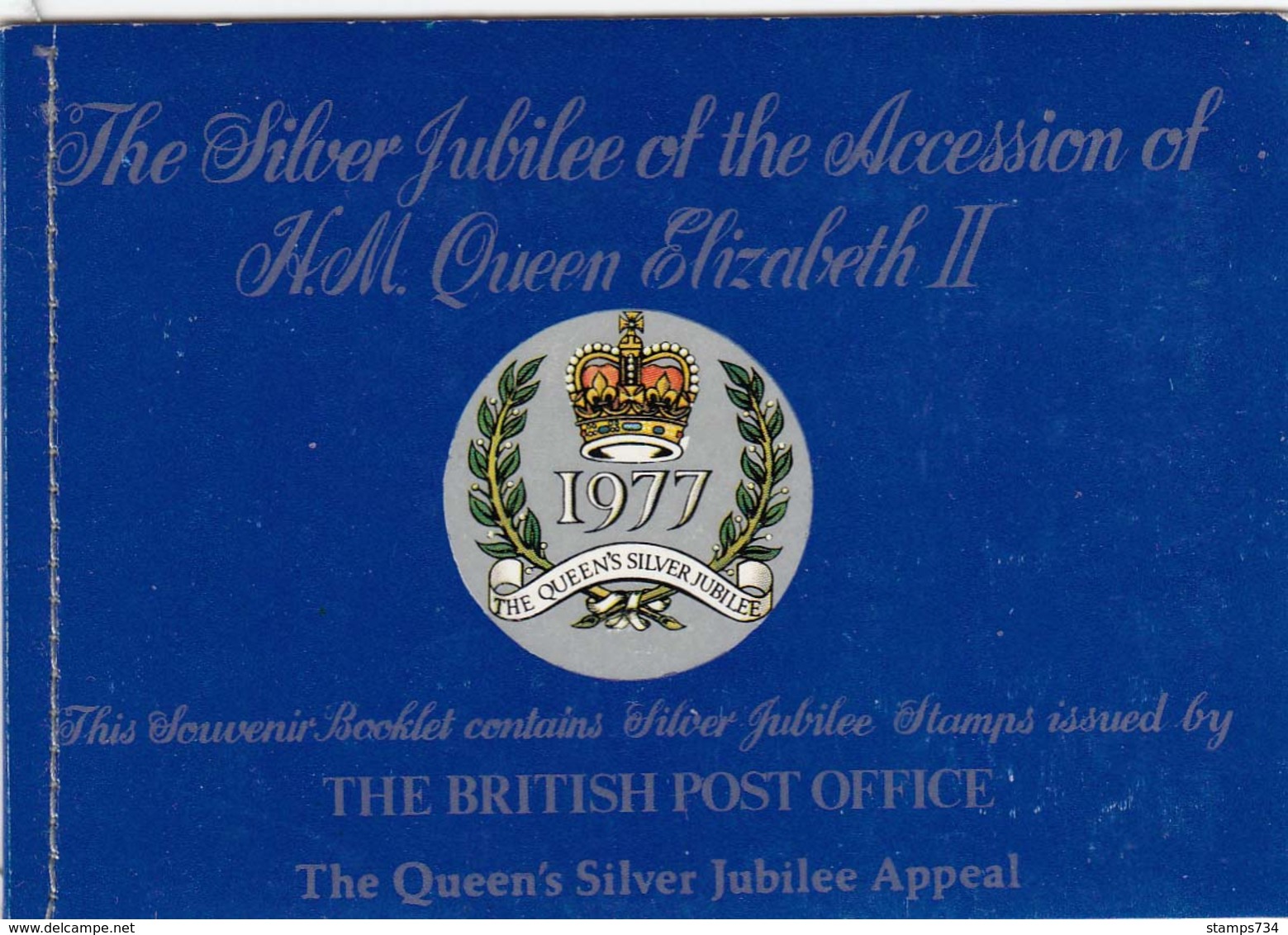 Great Britain 1977 - Silver Jubilee- Booklet With Block 4 X 9 P. And Black Print 9 P. - Carnets