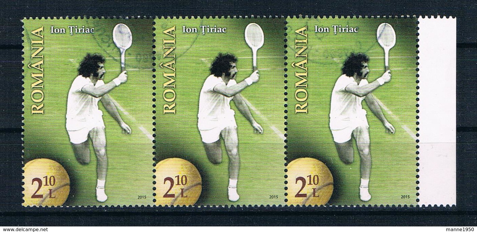 Rumänien 2015 Tenis Mi.Nr. 6998 3er Streifen Gestempelt - Used Stamps