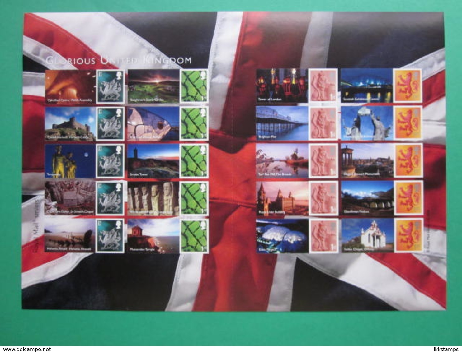2008 ROYAL MAIL GLORIOUS UNITED KINGDOM GENERIC SMILERS SHEET. #SS0051 - Personalisierte Briefmarken