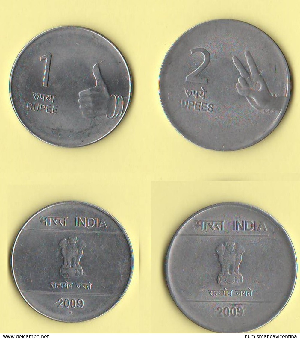 India 1 + 2 Rupees 2009 Rupie Inde - India