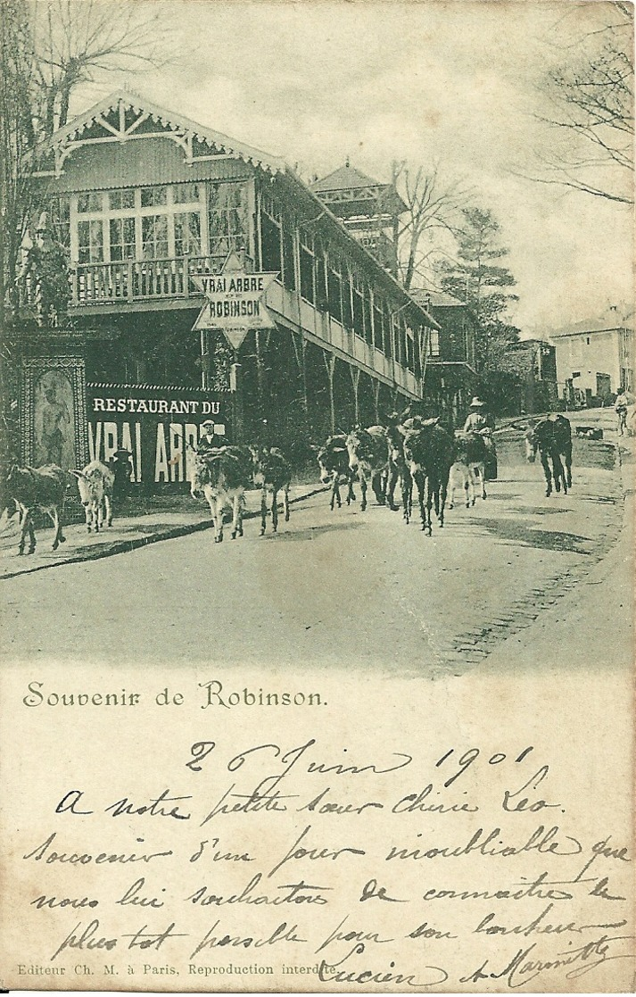 Souvenir De ROBINSON   -- Carte Précurseur , Circulée En 1901 - Le Plessis Robinson