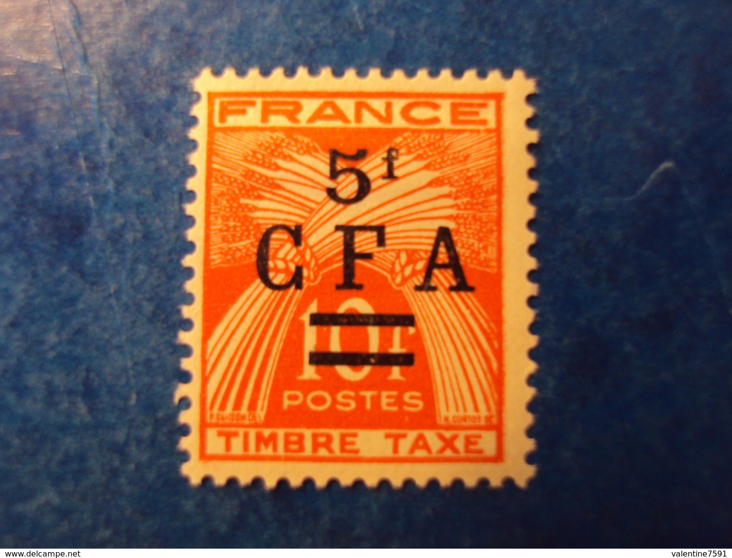 CFA- 1949-65- TAXES GERBES DE BLE -   Neuf    N° 41   -charnière "  5f  Rouge "        Net  0.40 - Neufs