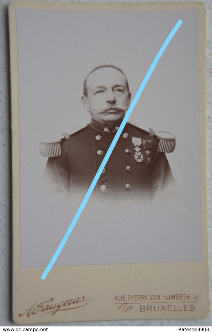 Photo CDV Officier Armée Belge Circa 1875 Belgische Leger Unoforme Médailles Décorations Armée Belge ABL - Anciennes (Av. 1900)