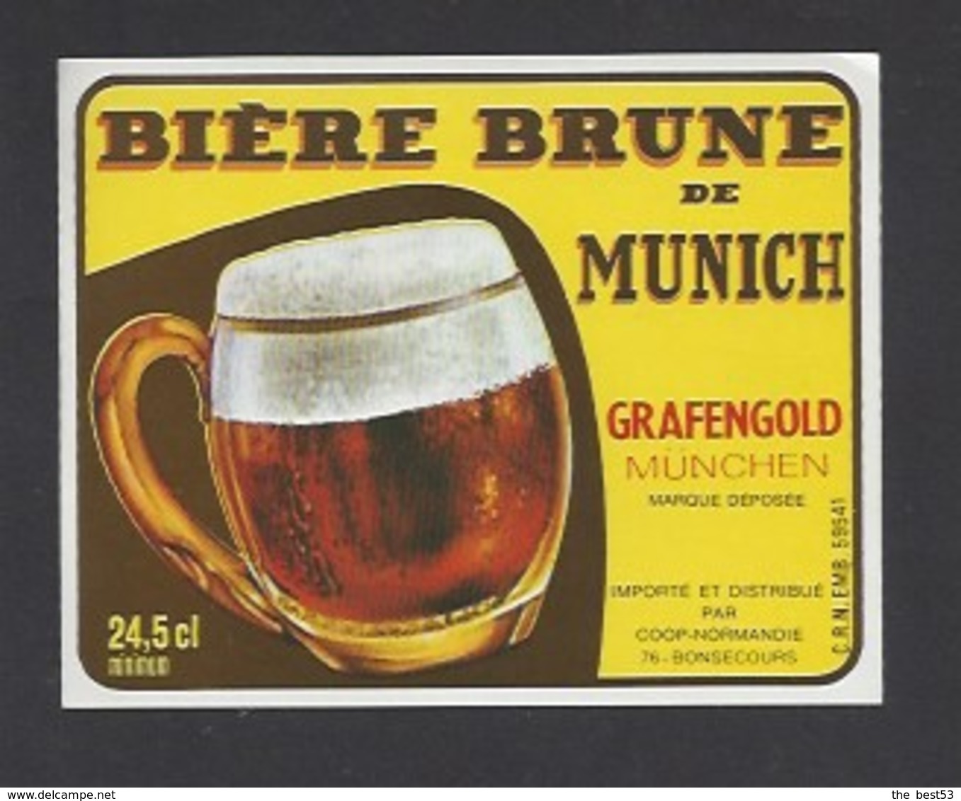 Etiquette De Bière Brune   -  De Munich  -  Importé Et Distribué Par Coop Normandie à Bonsecours   (76) - Beer