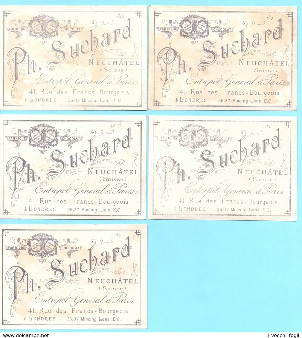 Lot De 5 Chromos Chocolat Suchard. Enfants. Série N. 10 - Suchard