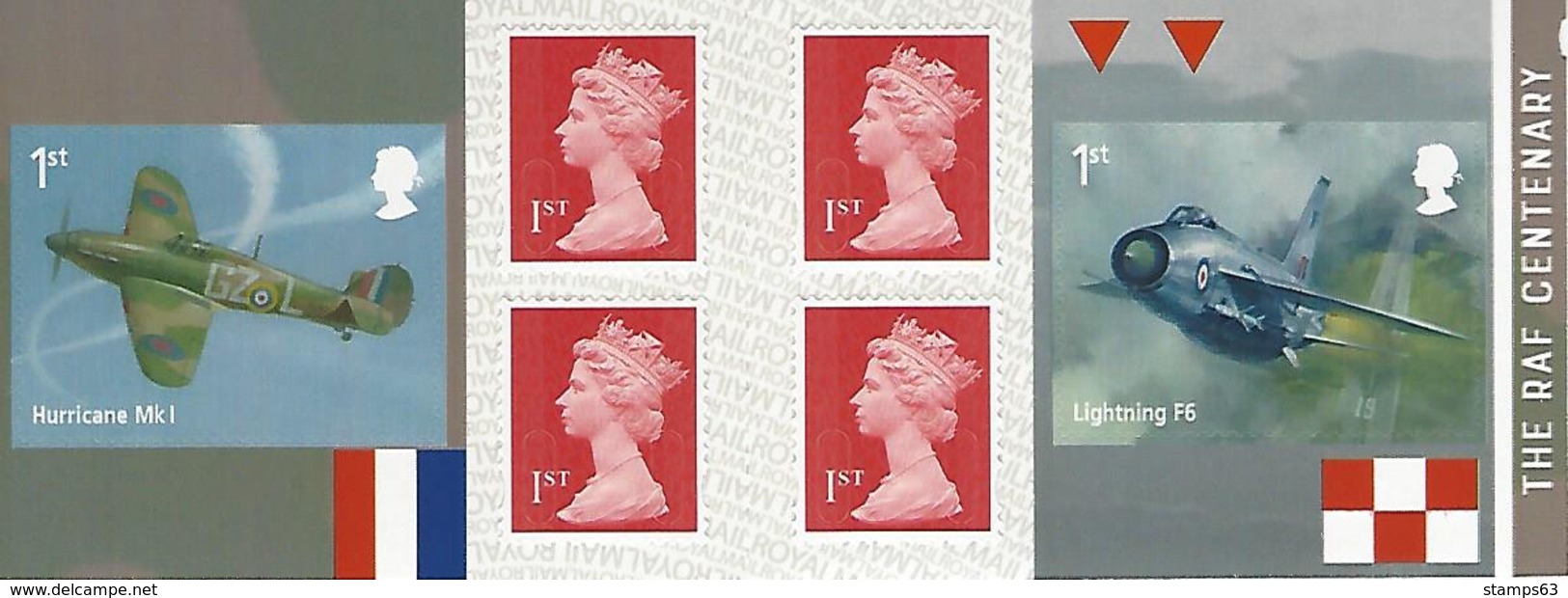 GREAT BRITAIN, WINDOW BOOKLET (RETAIL), 2018, PM 61, The RAF Centenary - Libretti