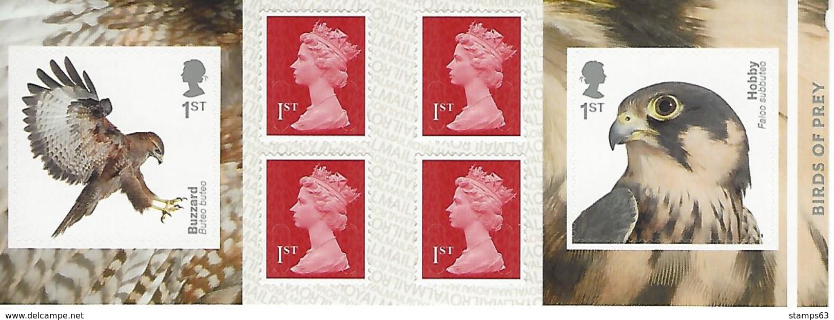 GREAT BRITAIN, WINDOW BOOKLET (RETAIL), 2019, PM 68, Birds Of Prey - Libretti