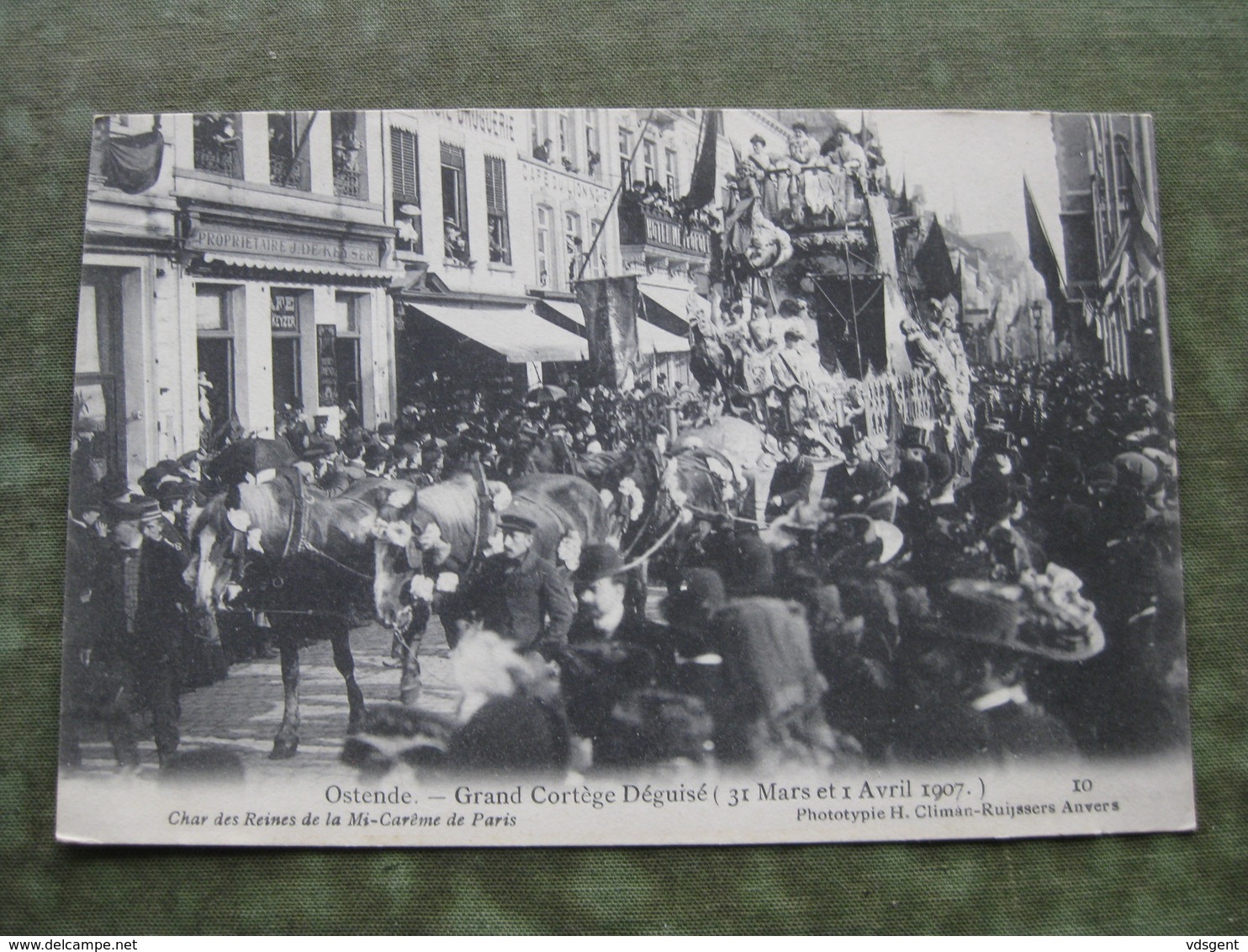 OOSTENDE - GRAND CORTEGE DEGUISE 1907 - Char Des Reines De La Mi-Carême - Oostende