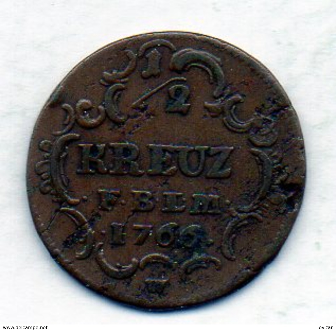 GERMAN STATES - BADEN, 1/2 Kreuzer, Copper, 1766, KM #113 - Monedas Pequeñas & Otras Subdivisiones