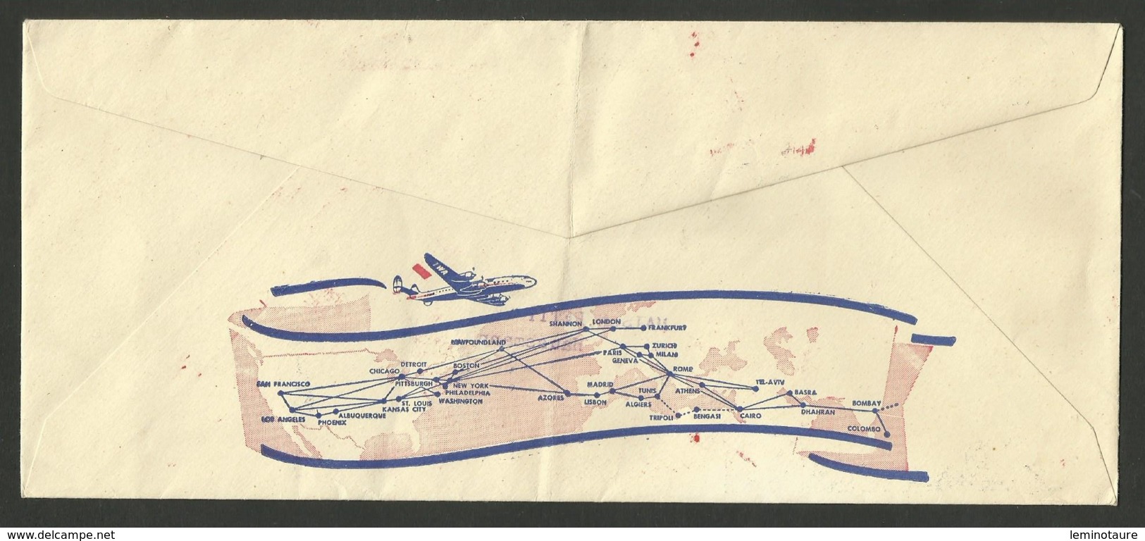 EMA " Trans World Airlines - TWA "  Enveloppe Illustrée PARIS / 1954 - EMA (Empreintes Machines à Affranchir)