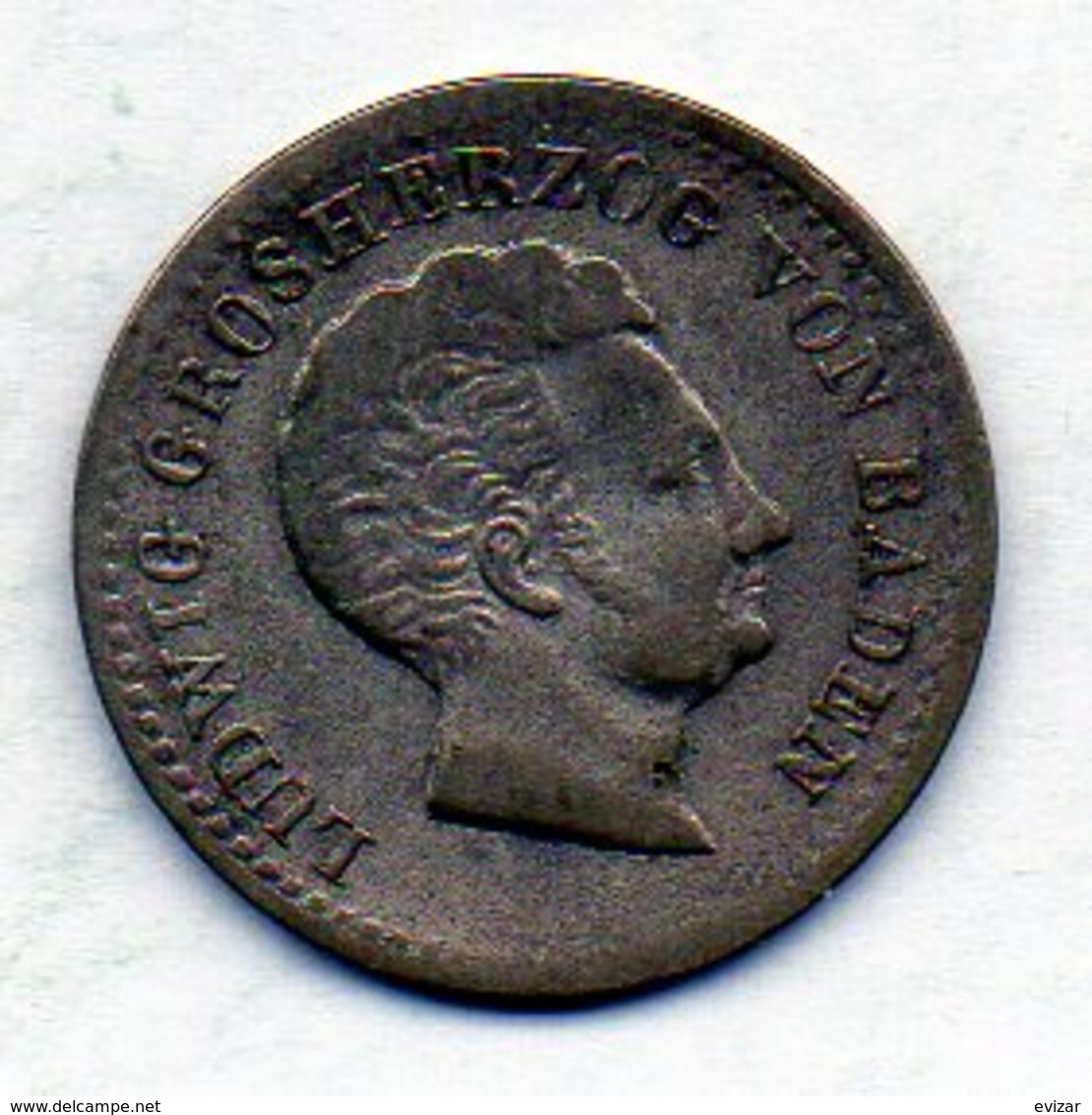 GERMAN STATES - BADEN, 10 Kreuzer, Silver, 1830, KM #192 - Monedas Pequeñas & Otras Subdivisiones