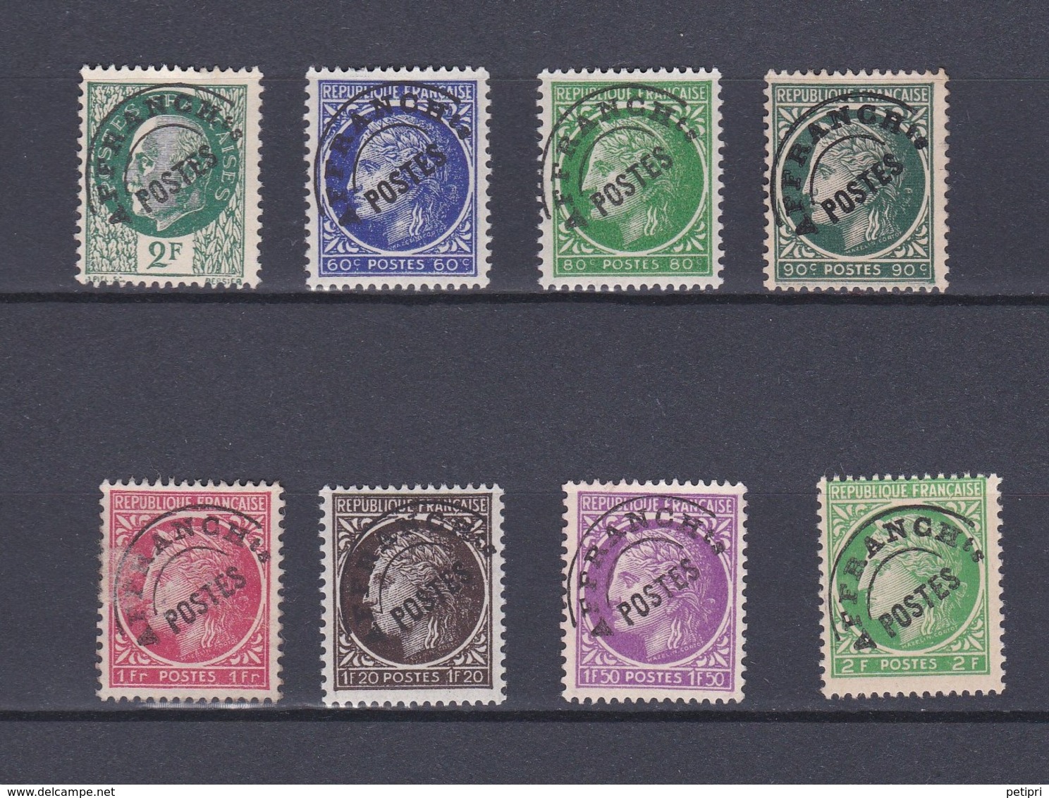 France Préoblitérés 4 Timbres Neuf ** Et  4 Sans Gomme - 1893-1947