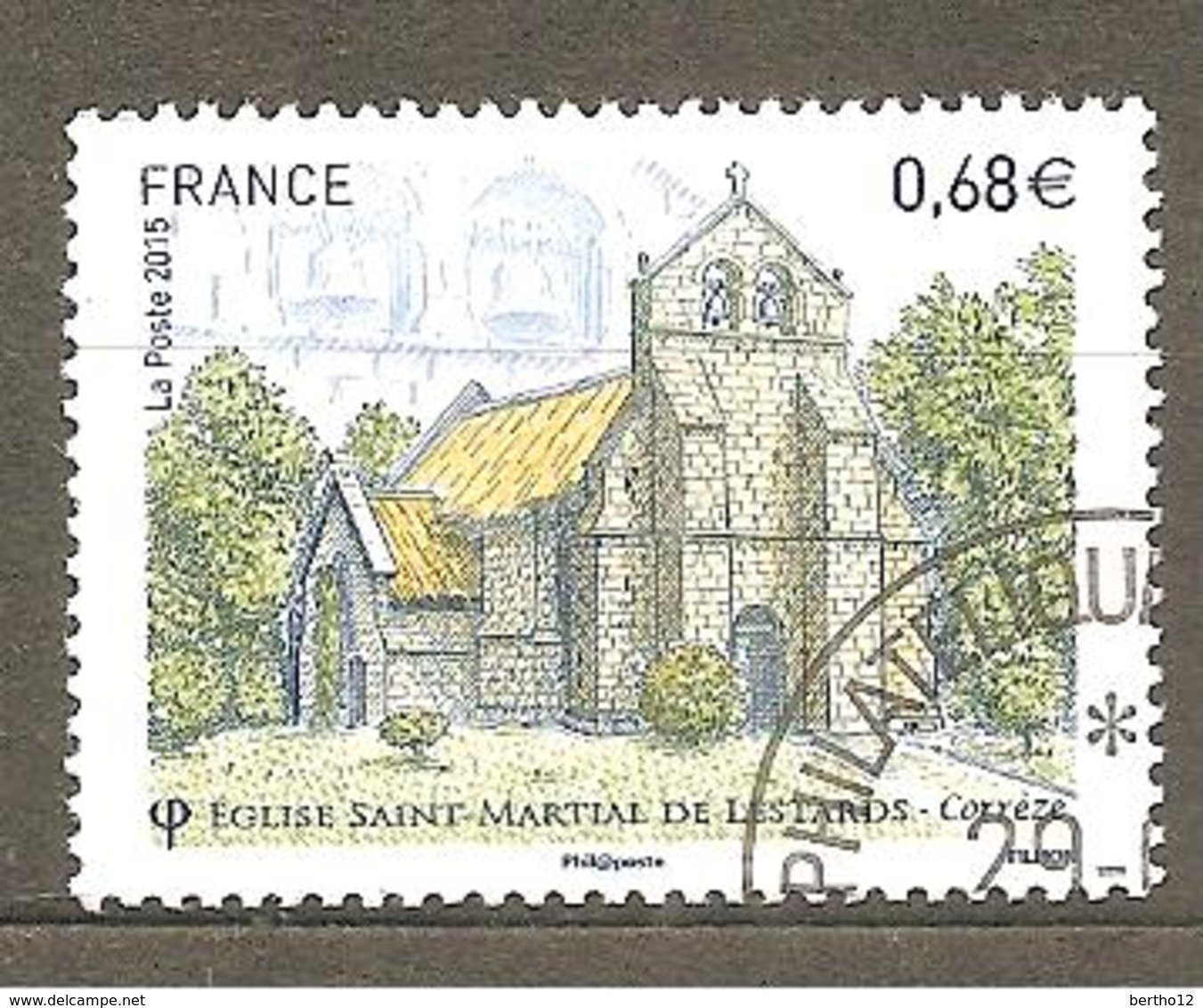 FRANCE 2015  Y T N ° 4967 Oblitéré Rond Eglise St-Martial De Lestards - Used Stamps