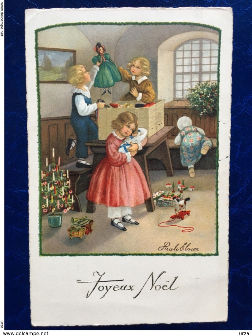 Cpa--"Noël-scène Avec Poupées"--Pauli Ebner (my Ref PE63)-1931 - Ebner, Pauli