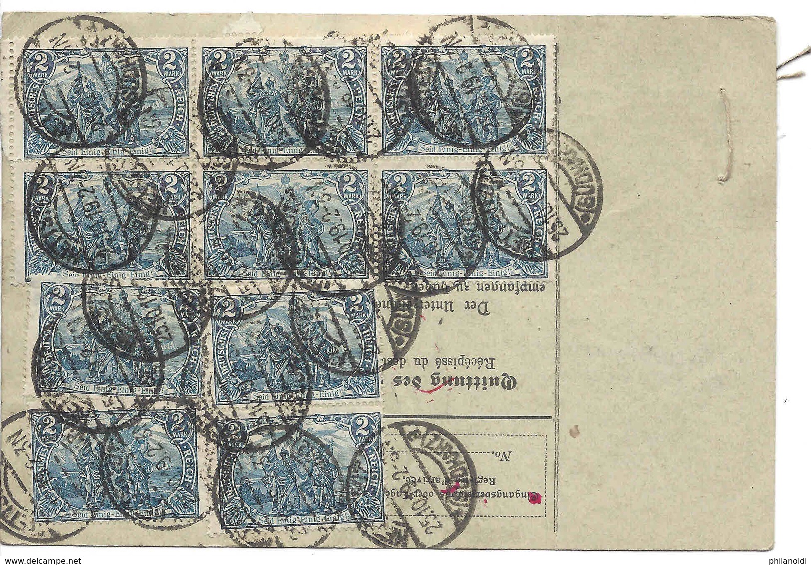 DR Paketkarte 10 X 2 MARK + 2 X 75 Pf = 21.50 Mark, 25.10.19 Hettstedt Nach Schweiz Suisse. Hütte Gottesbelohnung - Covers & Documents